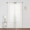 Regal Home Collections, Inc. Regal Home Meadow Rod Pocket Embroidered Sheer Single Curtain Panel In Sand