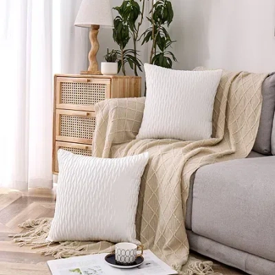 Regal Home Collections, Inc. Regal Home Neil Square Throw Pillow In White