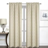Regal Home Collections, Inc. Regal Home Perth Geometric Embroidery Rod Pocket Blackout Set Of 2 Curtain Panel In Sand