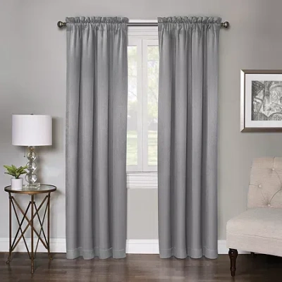 Regal Home Collections, Inc. Regal Home Regency Rod Pocket Light-filtering Single Curtain Panel In Silver
