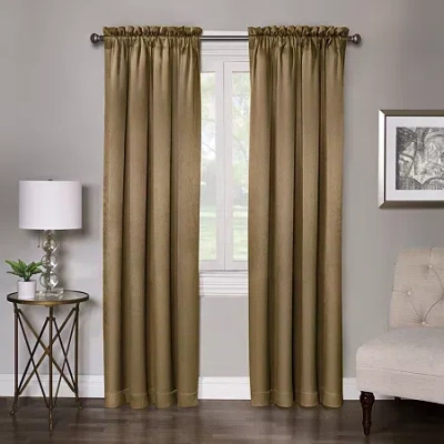 Regal Home Collections, Inc. Regal Home Regency Rod Pocket Light-filtering Single Curtain Panel In Yellow