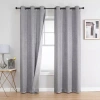 Regal Home Collections, Inc. Regal Home Ripple Grommet Top Energy Saving Embossed Blackout Set Of 2 Curtain Panel In Gray