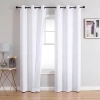 Regal Home Collections, Inc. Regal Home Ripple Grommet Top Energy Saving Embossed Blackout Set Of 2 Curtain Panel In White