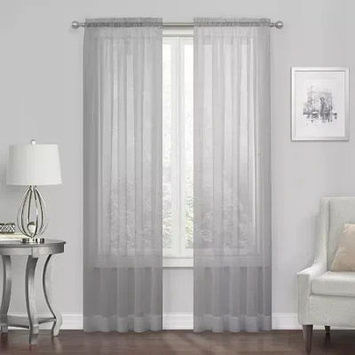 Regal Home Collections, Inc. Regal Home Solid Voile Rod Pocket Sheer Single Curtain Panel In Silver