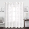 Regal Home Collections, Inc. Regal Home Starbust Grommet Top Energy Saving Embroidered Sheer Set Of 2 Curtain Panel In Brown