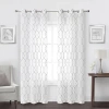 Regal Home Collections, Inc. Regal Home Starbust Grommet Top Energy Saving Embroidered Sheer Set Of 2 Curtain Panel In Gray