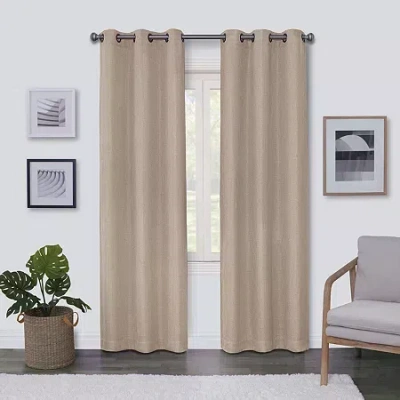 Regal Home Collections, Inc. Regal Home Surfaces Solid Grommet Top Light-filtering Single Curtain Panel In Brown