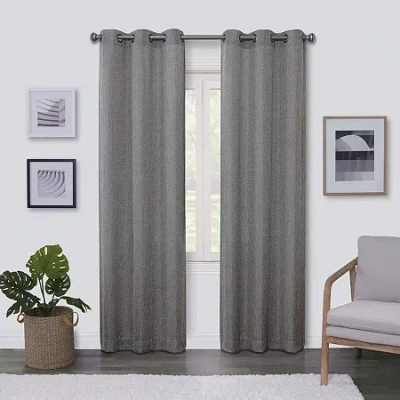 Regal Home Collections, Inc. Regal Home Surfaces Solid Grommet Top Light-filtering Single Curtain Panel In Gray