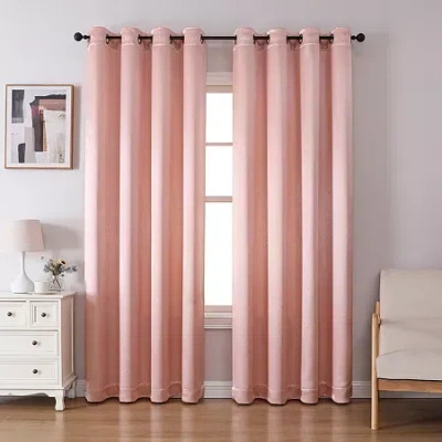 Regal Home Collections, Inc. Regal Home Sutter Grommet Top Blackout Single Curtain Panel In Pink