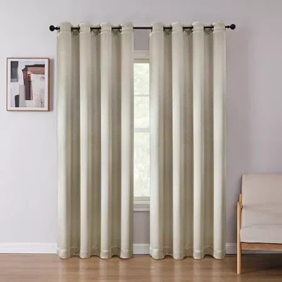 Regal Home Collections, Inc. Regal Home Sutter Grommet Top Blackout Single Curtain Panel In Sand