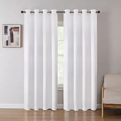 Regal Home Collections, Inc. Regal Home Sutter Grommet Top Blackout Single Curtain Panel In White