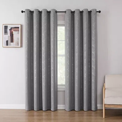 Regal Home Collections, Inc. Regal Home Talia Grommet Top Blackout Single Curtain Panel In Gray