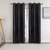 Regal Home Collections, Inc. Regal Home Tobias Grommet Top Energy Saving Embossed Blackout Set Of 2 Curtain Panel In Black