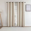 Regal Home Collections, Inc. Regal Home Tobias Grommet Top Energy Saving Embossed Blackout Set Of 2 Curtain Panel In Sand
