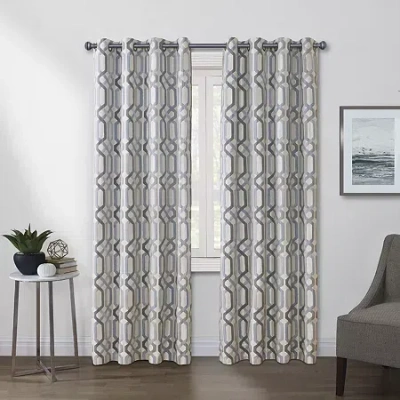 Regal Home Collections, Inc. Regal Home Walker Grommet Top Light-filtering Single Curtain Panel In Blue