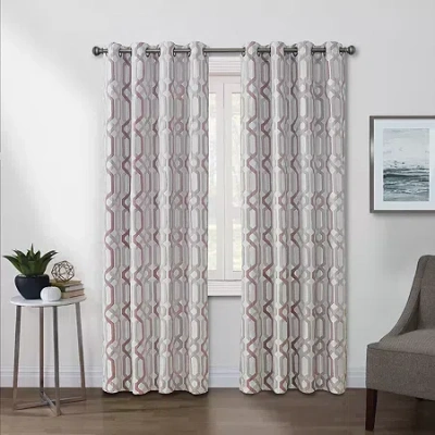 Regal Home Collections, Inc. Regal Home Walker Grommet Top Light-filtering Single Curtain Panel In Red