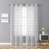 Regal Home Collections, Inc. Regal Home Willa Grommet Top Embroidered Sheer Set Of 2 Curtain Panel In Blue
