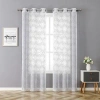 Regal Home Collections, Inc. Regal Home Willa Grommet Top Embroidered Sheer Set Of 2 Curtain Panel In Gray