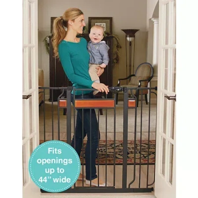 Regalo Home Accents Extra Tall Metal Walk-through Safety Gate In Black