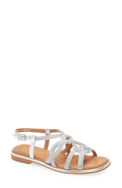Regarde Le Ciel Elma Ankle Strap Sandal In String/antique Silver