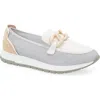 Regarde Le Ciel Eloida Loafer In White/grey/sabbia