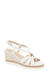 Regarde Le Ciel Madison Slingback Platform Wedge Sandal In Garment White