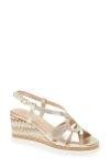 Regarde Le Ciel Madison Slingback Platform Wedge Sandal In Platino