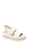 Regarde Le Ciel Sheyla Slingback Platform Wedge Sandal In Garment White