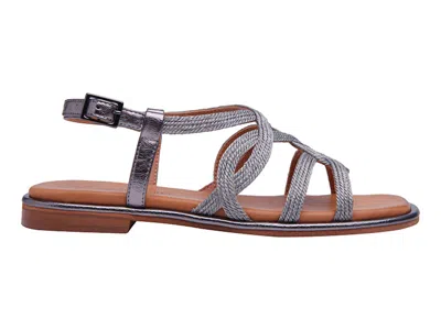 Regarde Le Ciel Women's Elma Metallic Leather Sandal In Antique Grey In Gray