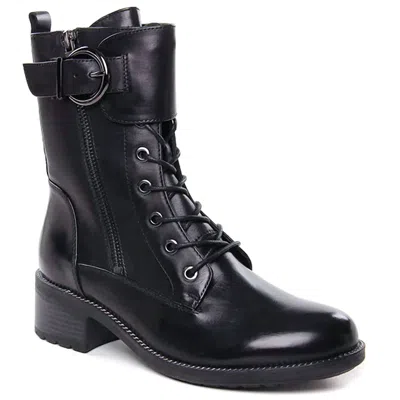 Regarde Le Ciel Women's Emily Moto Boots In Delice Black/silver In Multi