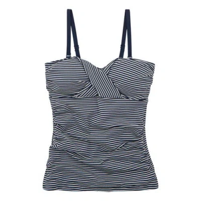Regatta Aceana Iii Seeksucker Tankini Top In Navy And White