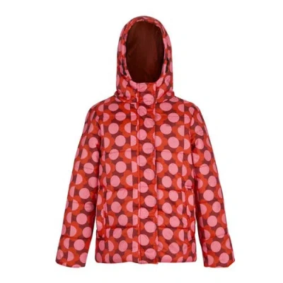 Regatta Kids'  Orla Kiely Daisy Padded Jacket In Red And Burnt Henna