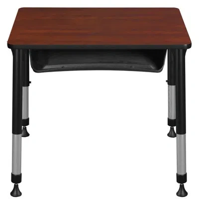 Regency 18.5 X 26 In Rectangle Height Adjustable Classroom School Desk With Book Storage In Cherry