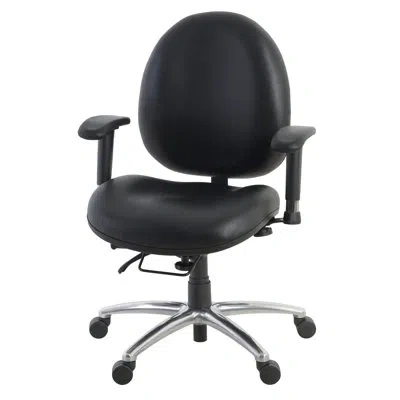 Regency 24/7 Vinyl Office Chair Big & Tall 400lb Max Weight, Adjustable Back & Seat Height, With Wheels, Bla In Black