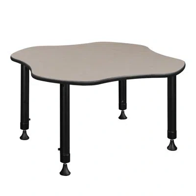 Regency 30 In Clover Shaped Height Adjustable Learning Classroom Desk In Maple