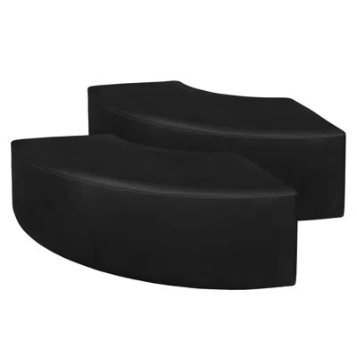 Regency Aurora Curved Vinyl Ottoman In Black
