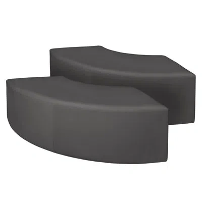 Regency Aurora Curved Vinyl Ottoman In Gray