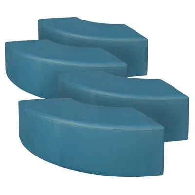 Regency Aurora Curved Vinyl Ottoman In Peacock Teal