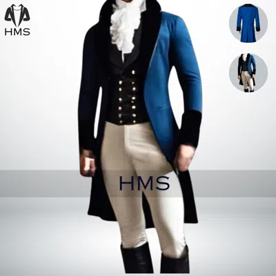 Pre-owned Regency Brand Men's  Style Wool Tailcoat , Blue Coat From The 1800s