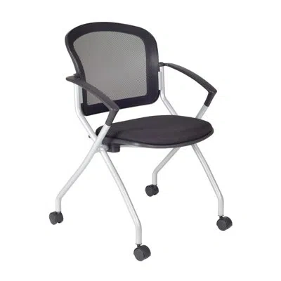 Regency Cadence Flexible High Back With Padded Fabric Seat Nesting Chair In Black