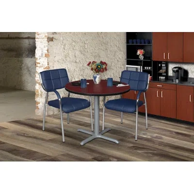 Regency Cain Small Round X-base Breakroom Table Top, Legs In Blue