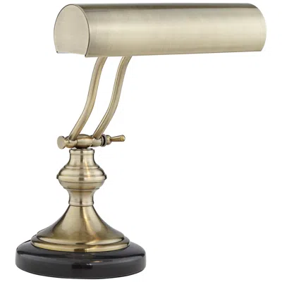 Regency Hill 12" Antique Brass And Marble Banker's Piano Desk Lamp