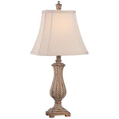 Regency Hill 25" Karina Antique Gold Leaves Petite Vase Table Lamp