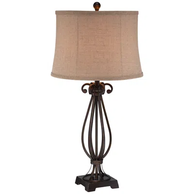 Regency Hill 32" High Taos Scroll Metal Iron Table Lamp