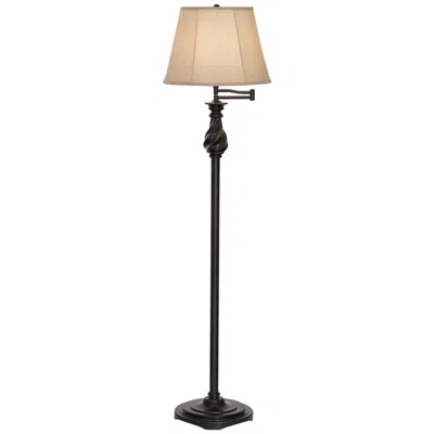 Regency Hill 58" High Restoration Bronze Swing Arm Floor Lamp