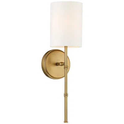 Regency Hill Abigale 19 1/4" White Shade And Brass Wall Sconce
