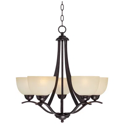 Regency Hill Airington 23" Bronze And Indian Scavo Glass Chandelier