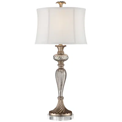 Regency Hill Alyson Mercury Glass Table Lamp With 7" Wide Round Riser