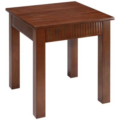 Regency Hill Andover 22" Wide Dark Walnut Mission Craftsman Square Side Table In Brown