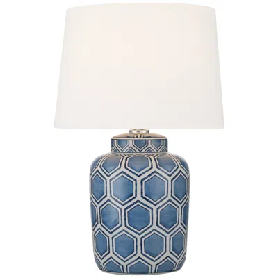 Regency Hill Arneson 20" High Blue White Porcelain Traditional Honeycomb Table Lamp